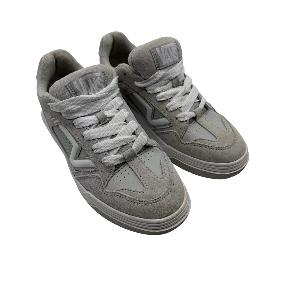 Vans Upland Chunky Light Gray White Suede Low-Top Skate Sneakers M- 8 / W- 9.5
